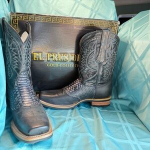 Black Leather Men's Boots